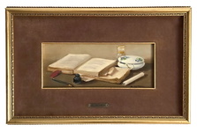 Dino Matteoni - Natura morta. Composizione con libro - 1950/55 circa (olio su tavola)