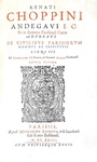 Choppin - De domanio Franciae - De civilibus Parisiorum moribus - De privilegiis rusticorum - 1621