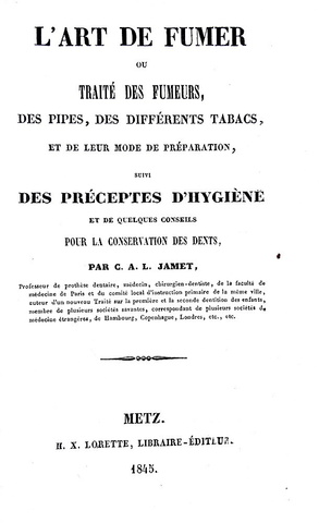 L'arte di fumare: Jamet - L'art de fumer ou traité des fumeurs et des pipes - 1845 (prima edizione) L'arte di fumare: Jamet - L'art de fumer ou traité des fumeurs et des pipes - 1845 (prima edizione)