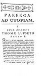 Due capolavori rinascimentali : Erasmus - Stultitiae laudatio & Thomas More - Utopia - Paris 1777