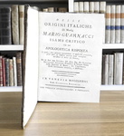 Mario Guarnacci - Delle origini italiche - Venezia, Bassaglia 1773 (non comune prima edizione)