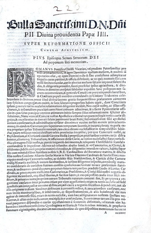 Bolla di papa Pio IV sulla Camera Apostolica - Roma, Blado 1562