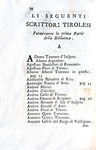 Giacomo Tartarotti - Saggio della biblioteca tirolese o notizie degli scrittori del Tirolo - 1733