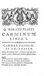 L'opera di Orazio in una bella edizione Barbou: Horatius - Carmina (Satyrarum, Epistolae...) - 1775