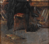 Temistocle Lamesi - Libraio antiquario - 1910 ca. (olio su tavola)