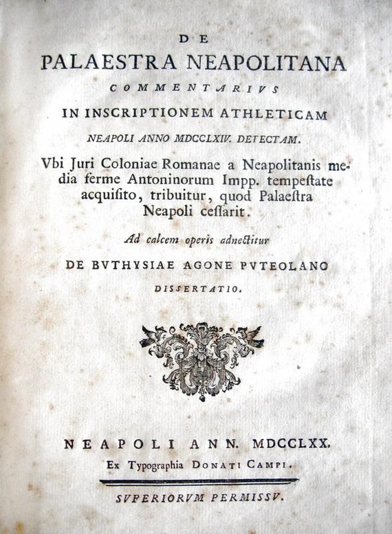 Nicola Ignarra - De palaestra neapolitana - 1770