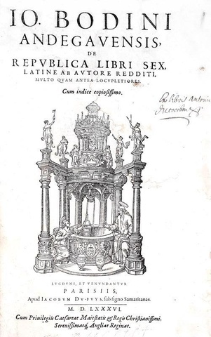 Un capolavoro del pensiero politico: Jean Bodin - De republica libri sex - 1586 (prima edizione)