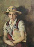 Vittorio Gussoni - La studentessa - anni Venti/Trenta del XX secolo (olio su tavola lignea) Vittorio Gussoni - La studentessa - anni Venti/Trenta del XX secolo (olio su tavola lignea)