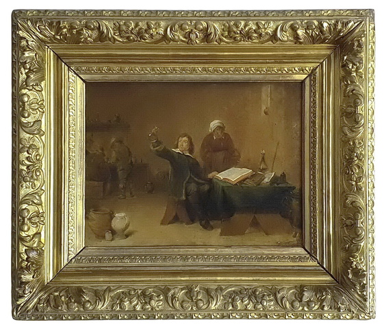 David Teniers il Giovane - L'alchimista e i suoi libri - fine del XVIII secolo (olio su tavola) David Teniers il Giovane - L'alchimista e i suoi libri - fine del XVIII secolo (olio su tavola)