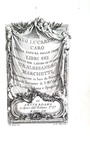 Lucrezio - Della natura delle cose tradotti da Alessandro Marchetti - 1754 (con decine di incisioni)