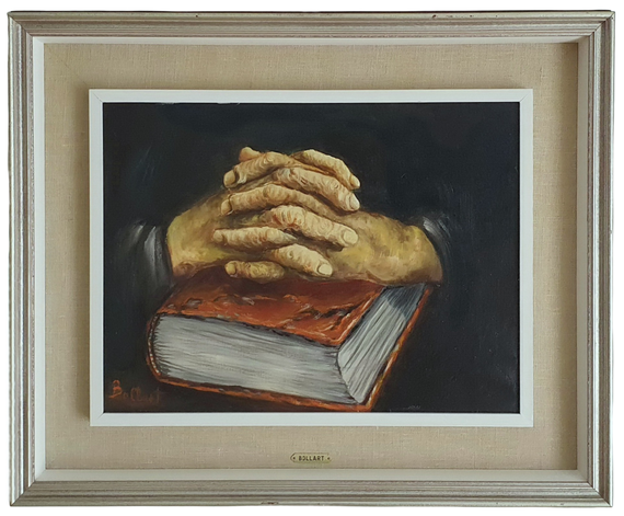 Bollart (Arturo Bollati) - Mani sulla bibbia - 1972 (olio su tela - con autentica)