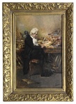 Temistocle Lamesi - Il libraio antiquario - circa 1910/20 (olio su tavola in acero)