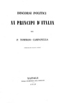 Tommaso Campanella - Discorsi politici - Napoli 1848 (prima edizione postuma)