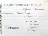 Giuseppe Mazzini - Lettera autografa a Odoardo Villani - Settembre 1847 (e cedola di finanziamento)
