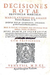 Storia marchigiana: Marco Antonio Amato - Decisiones rotae provinciae Marchiae - Venetiis 1601