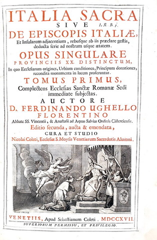 Ferdinando Ughelli -Italia sacra sive de episcopis Italiae - 1717/22 (legatura nobiliare - figurato)