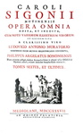 L'opera del grande storiografo modenese Carlo Sigonio: Opera omnia - Milano 1732-37 (sette volumi) L'opera del grande storiografo modenese Carlo Sigonio: Opera omnia - Milano 1732-37 (sette volumi)