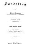 La Pandettistica tedesca: Dernburg - Pandekten - Berlin 1900