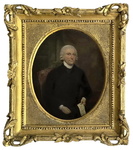 Ritratto di George Washington in biblioteca - Luglio 1777 (olio su tavola lignea ovale)