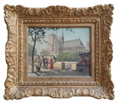 Georges Gerbier - Les bouquinistes a Paris - circa 1940/1950 (olio su tela) Georges Gerbier - Les bouquinistes a Paris - circa 1940/1950 (olio su tela)