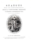 Statuti della Santissima Trinità dei Pellegrini di Roma - 1821 (rara prima edizione)