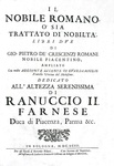 Giovanni Pietro de' Crescenzi Romani - Il nobile romano ossia trattato di nobiltà - BOlogna 1693
