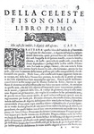 Giovanni Battista Della Porta - Della celeste fisonomia - 1616 (prima edizione italiana - figurato)