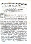 Ludovico Antonio Muratori - Dissertazioni sopra le antichit italiane - Napoli 1763 (con 8 tavole)