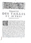 La tassazione nel Seicento in Francia: Antoine Despeisses - Traicte des tailles - A Tolose 1643