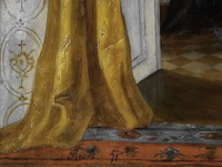 Franz Russ il Giovane - Dame mit buch - 1871 (olio su tela - splendida cornice di metà Ottocento) Franz Russ il Giovane - Dame mit buch - 1871 (olio su tela - splendida cornice di metà Ottocento)