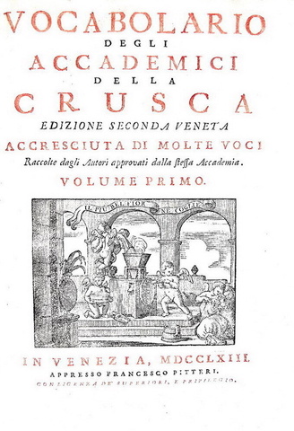 Vocabolario degli Accademici della Crusca - Venezia, presso Francesco Pitteri 1763 (legatura coeva)