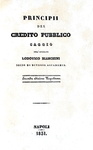 Regno di Napoli: Lodovico Bianchini - Principii del credito pubblico - Napoli 1831