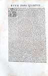 Pio V conferma alla Camera Apostolica il cardinale Alessandro Riario - Roma, Blado 1566