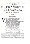 La prima edizione critica dell'opera di Francesco Petrarca: Le rime - Modena 1711 (prima edizione)