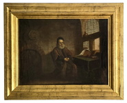 Anonimo - Filosofo in meditazione - met� del XVIII secolo (olio su tela di area fiamminga)