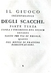 Ponziani - Il giuoco incomparabile degli scacchi sviluppato con nuovo metodo - Venezia 1773 (raro)