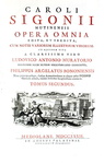 L'opera del grande storiografo modenese Carlo Sigonio: Opera omnia - Milano 1732-37 (sette volumi) L'opera del grande storiografo modenese Carlo Sigonio: Opera omnia - Milano 1732-37 (sette volumi)