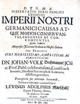 Miscellanea di sei opere seicentesche sul diritto pubblico imperiale - Jena e Helmstadt 1651/1665