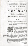 Sul tabacco da fiuto: Cohausen - Dissertatio de pica nasi sive tabaci abusu  - 1716 (prima edizione)