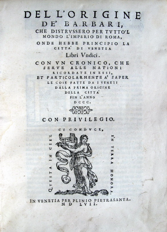 Zeno - Dell'origine de' Barbari onde hebbe principio la citt di Venetia - 1557