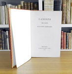 La prima raccolta poetica di Giacomo Leopardi: Canzoni - Bologna 1824 (rarissima prima edizione)