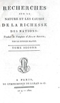 Adam Smith - Recherches sur la nature et les causes de la richesse des nations - Paris 1800 (raro)