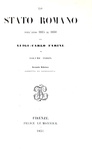 Luigi Carlo Farini - Lo stato romano dall'anno 1815 all'anno 1850 - Firenze, Le Monnier 1850-53