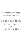 Cicerone -  De legibus libri tres - Cambridge 1727 (bella legatura coeva)