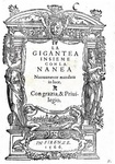 Girolamo Amelonghi - La Gigantea et la Nanea - Firenze, Torrentino 1566 (rarissima prima edizione)