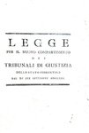 Riforma leopoldina della magistratura in Toscana: Legge per i tribunali di giustizia - Firenze 1772