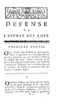 Montesquieu - Defense de l'Esprit des loix & La Roche - Critique - Geneve 1750 (raro - firma Necker)
