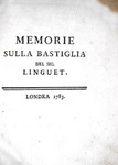 Linguet - Memorie sulla Bastiglia - 1783