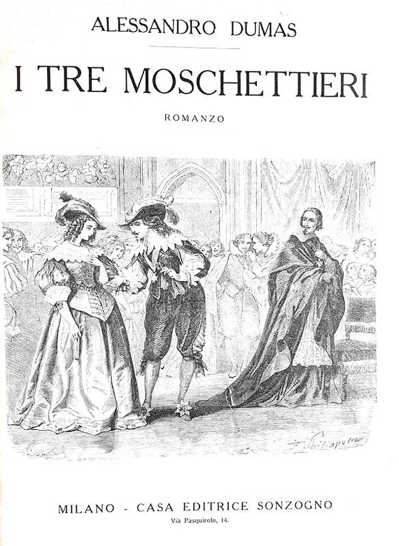 Alexandre Dumas - I tre moschettieri - Sonzogno 1880 ca. (con decine di belle illustrazioni)