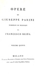 Giuseppe Parini - Opere - Milano 1801/04 (prima edizione complessiva - rara tiratura su carta forte)